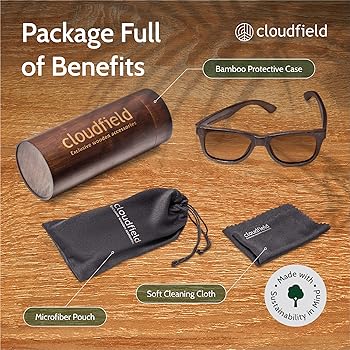Amazon.co.jp: cloudfield ウッドフレームサングラス 男女兼用 9